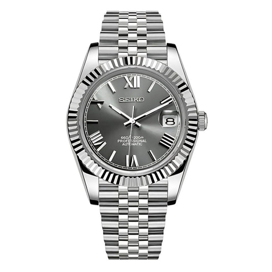 Seiko Mod Datejust Grey Roman