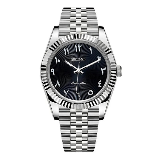 Seiko Mod Datejust Black Textured Arabic