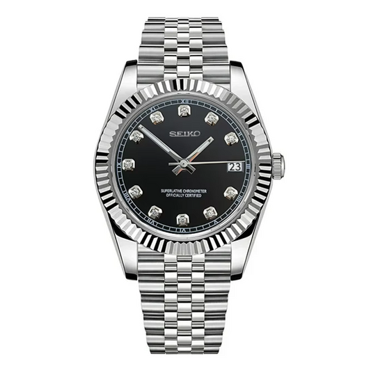 Seiko Mod Datejust Diamond Black