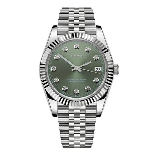 Seiko Mod Datejust Diamond Green