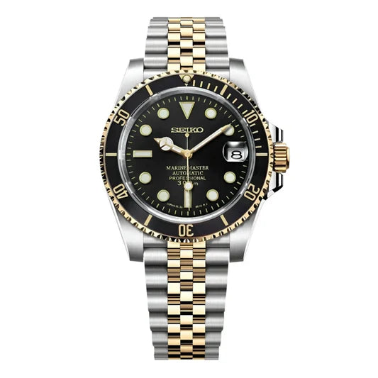 Seiko Mod Submariner Two-Tone Black