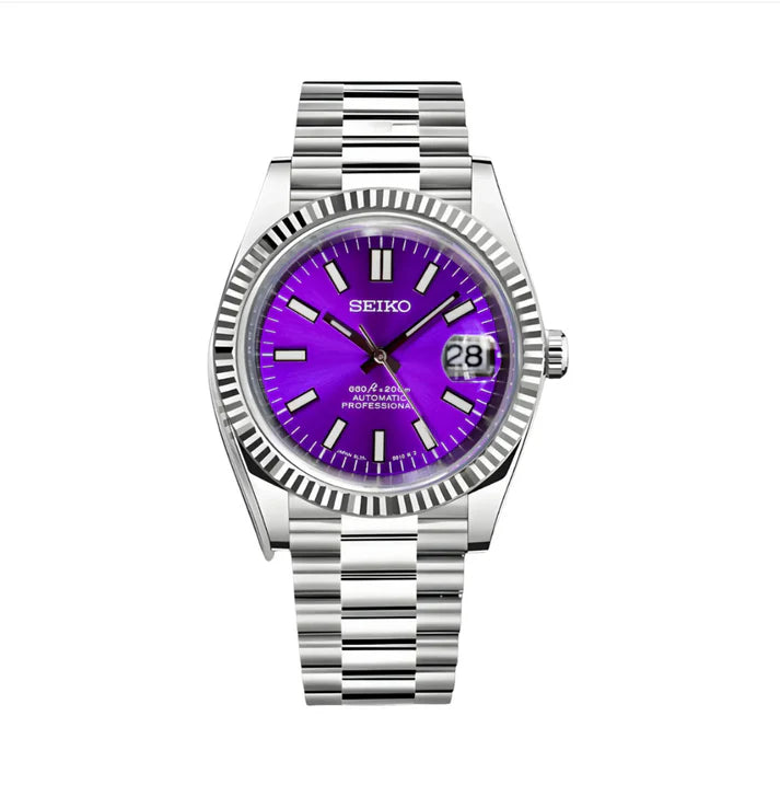 Seiko Mod Datejust Violet Purple