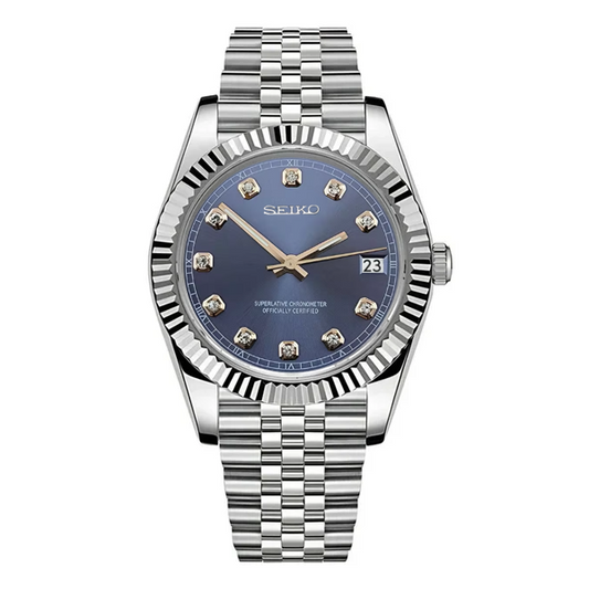 Seiko Mod Datejust Diamond Navy