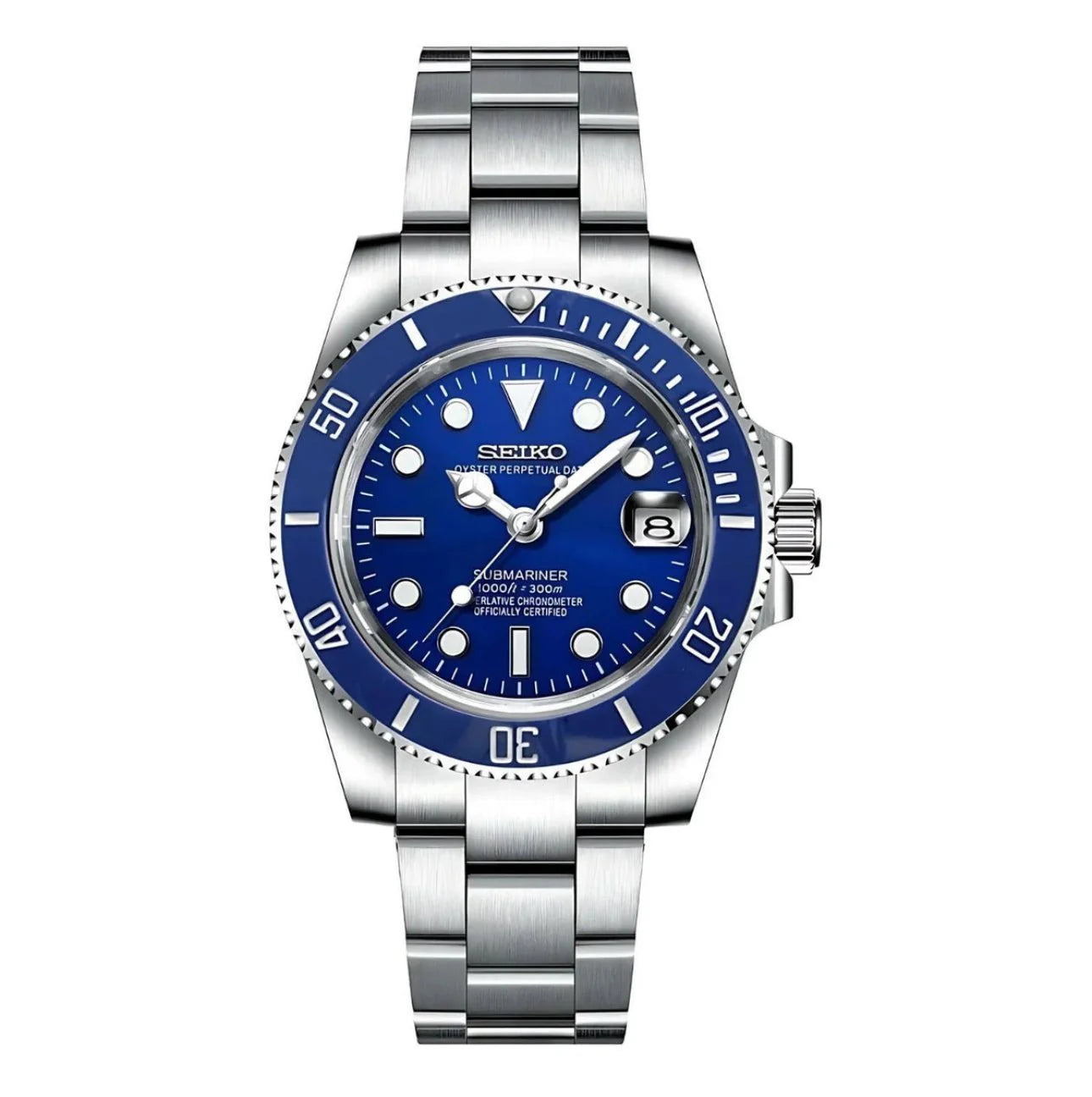 Seiko Mod Submariner Blue