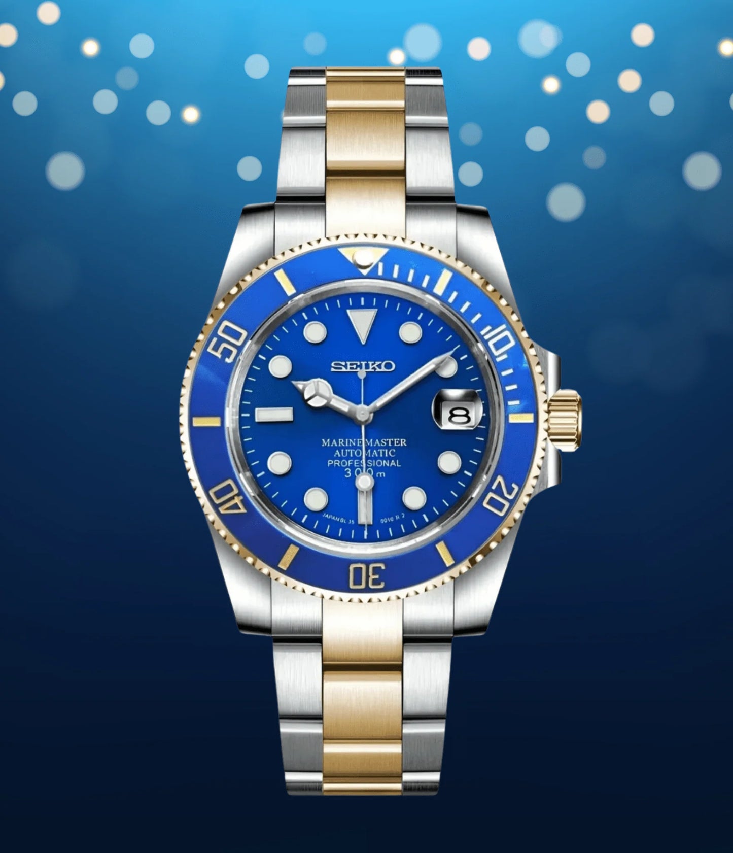 Seiko Mod Submariner Twotone Blue